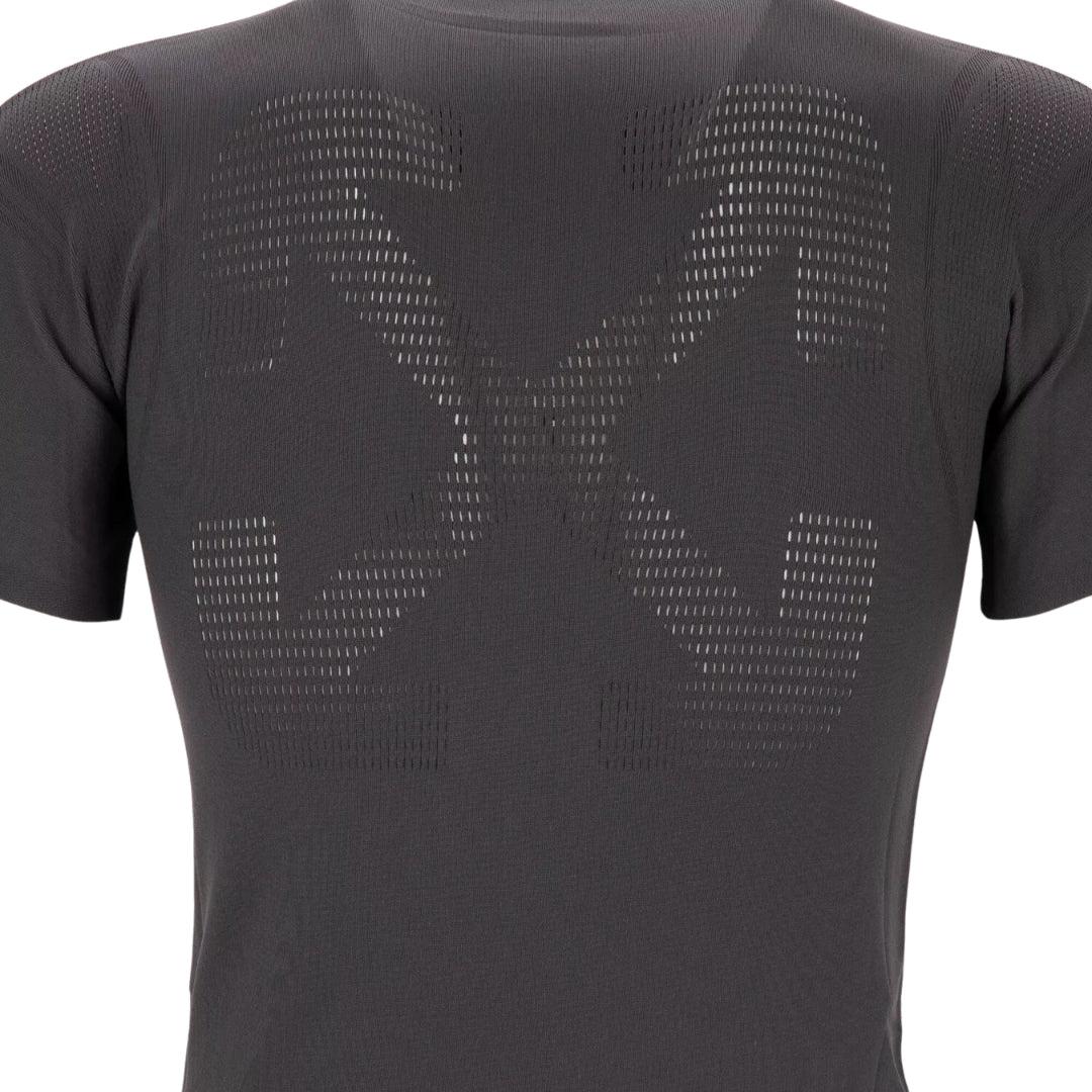 Black - Side - Off White Womens-Ladies Seamless T-Shirt