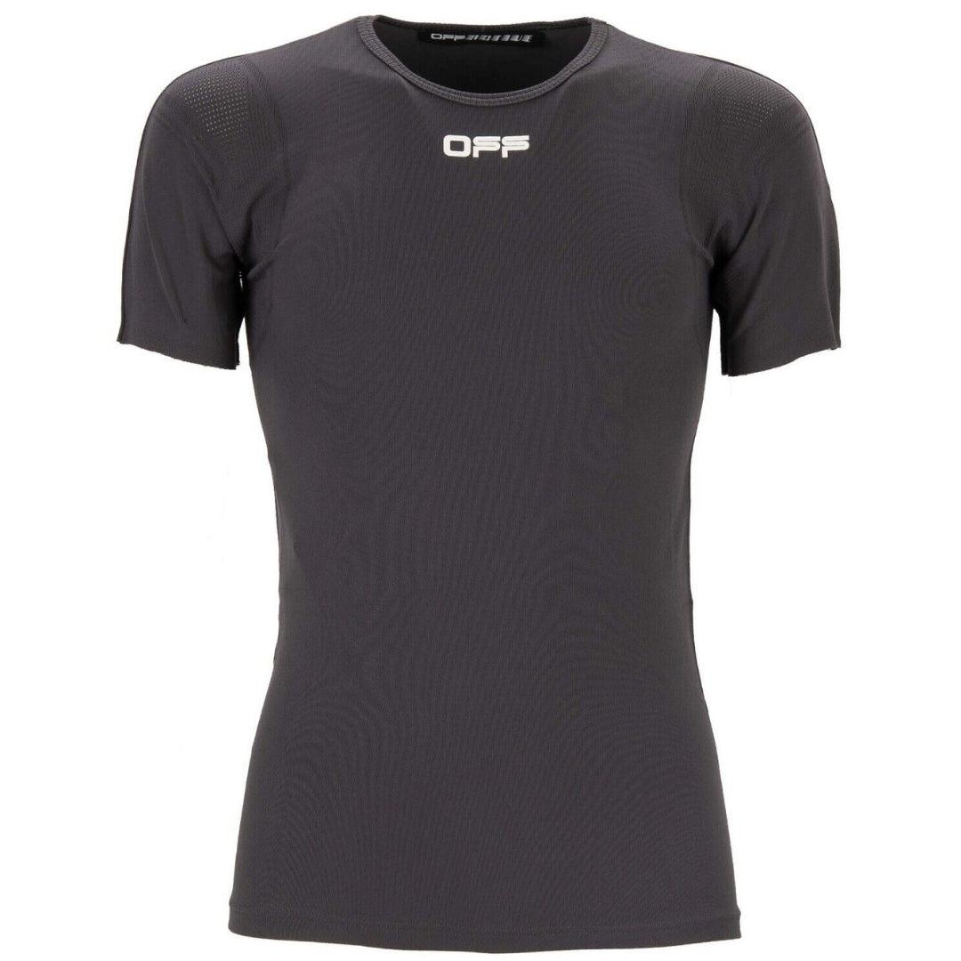 Black - Front - Off White Womens-Ladies Seamless T-Shirt