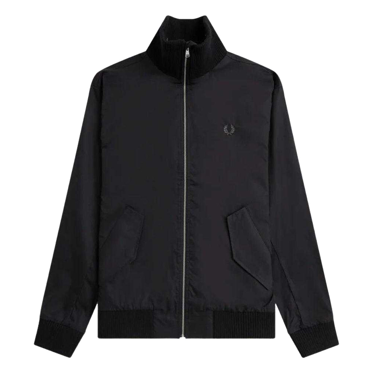Black - Front - Fred Perry Mens Ribbed Tennis Bomber Jacket