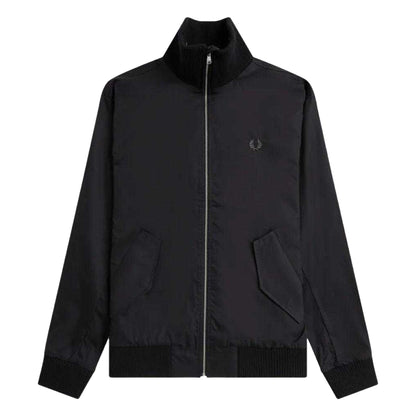 Black - Front - Fred Perry Mens Ribbed Tennis Bomber Jacket