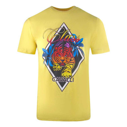Yellow - Front - Cavalli Class Unisex Adult Diamond Tiger T-Shirt