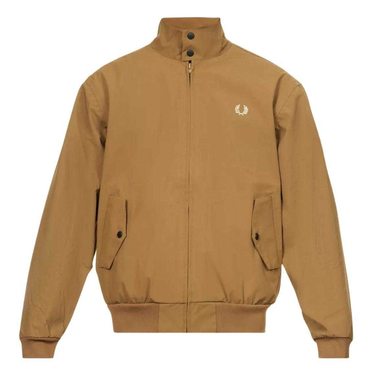 Brown - Front - Fred Perry Womens-Ladies Bonded Zipped Padded Jacket