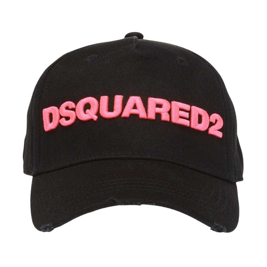 Black-Pink - Front - DSquared2 Logo Baseball Cap