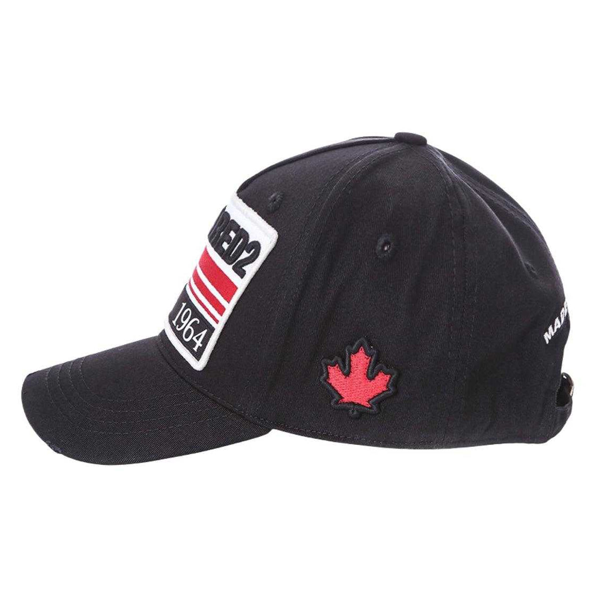 Black-White-Red - Side - DSquared2 Since 1964 Embroidered Logo Baseball Cap