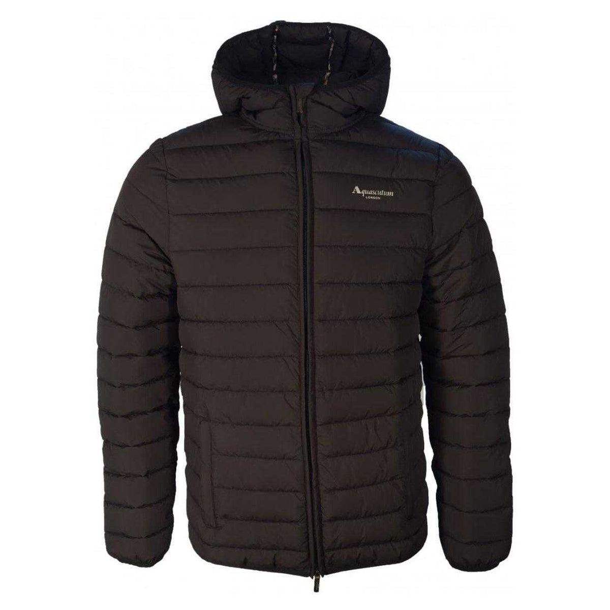 Black - Front - Aquascutum Unisex Adult Active Hooded Padded Jacket
