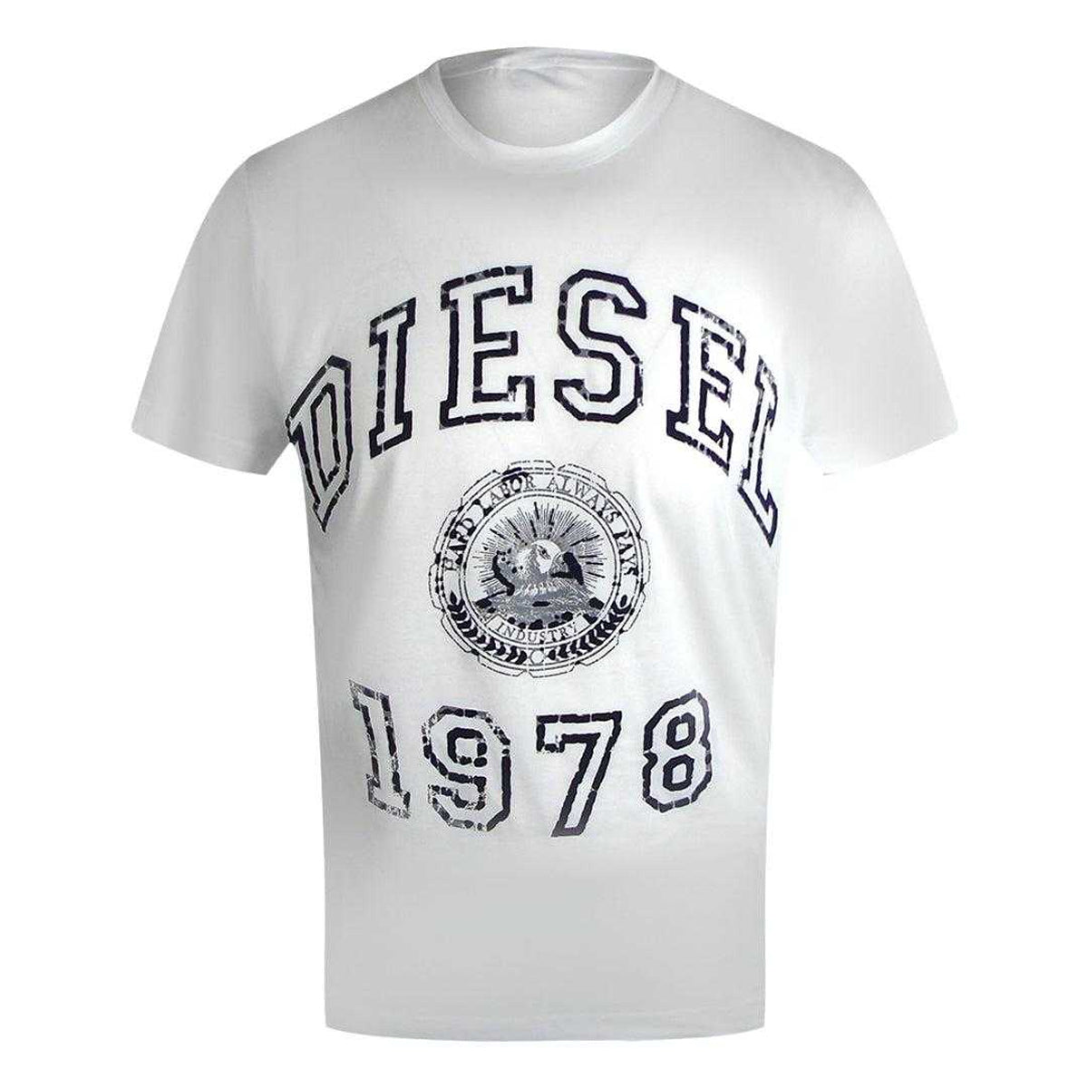 White - Front - Diesel Unisex Adult Bold Logo T-Shirt
