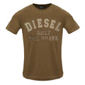 Brown - Front - Diesel Mens Monotone Logo Embossed T-Shirt