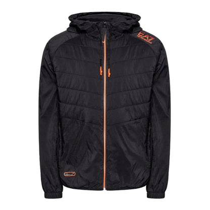 Black - Front - Emporio Armani EA7 Mens Lightweight Hooded Bomber Jacket