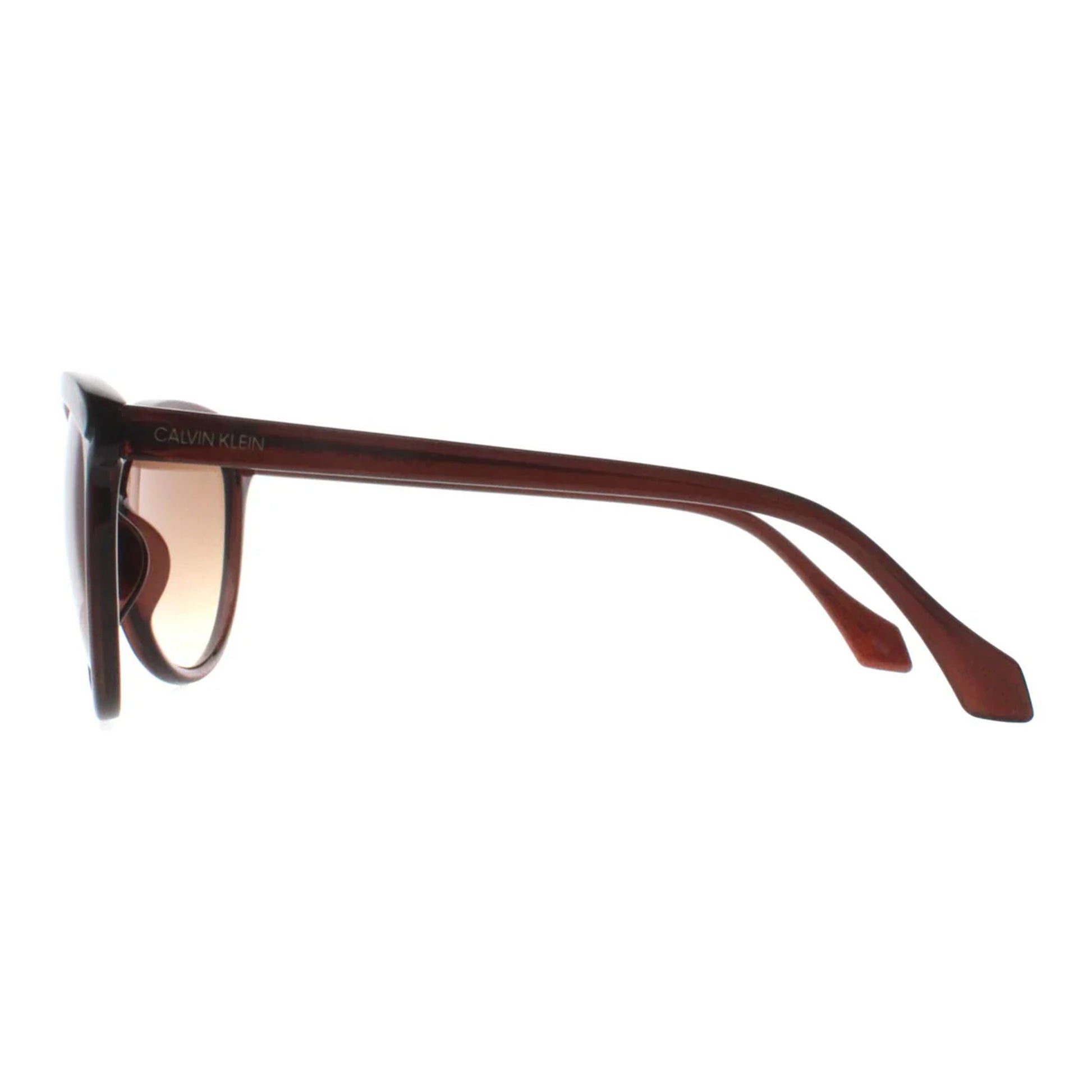Brown - Side - Calvin Klein Womens-Ladies Cat Eye Sunglasses