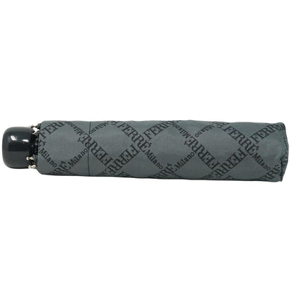 Grey - Front - Ferre All Over Logo Folding Umbrella