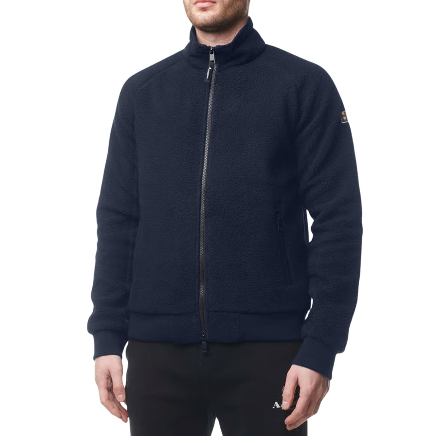 Navy - Side - Aquascutum Mens Sherpa Active Jacket