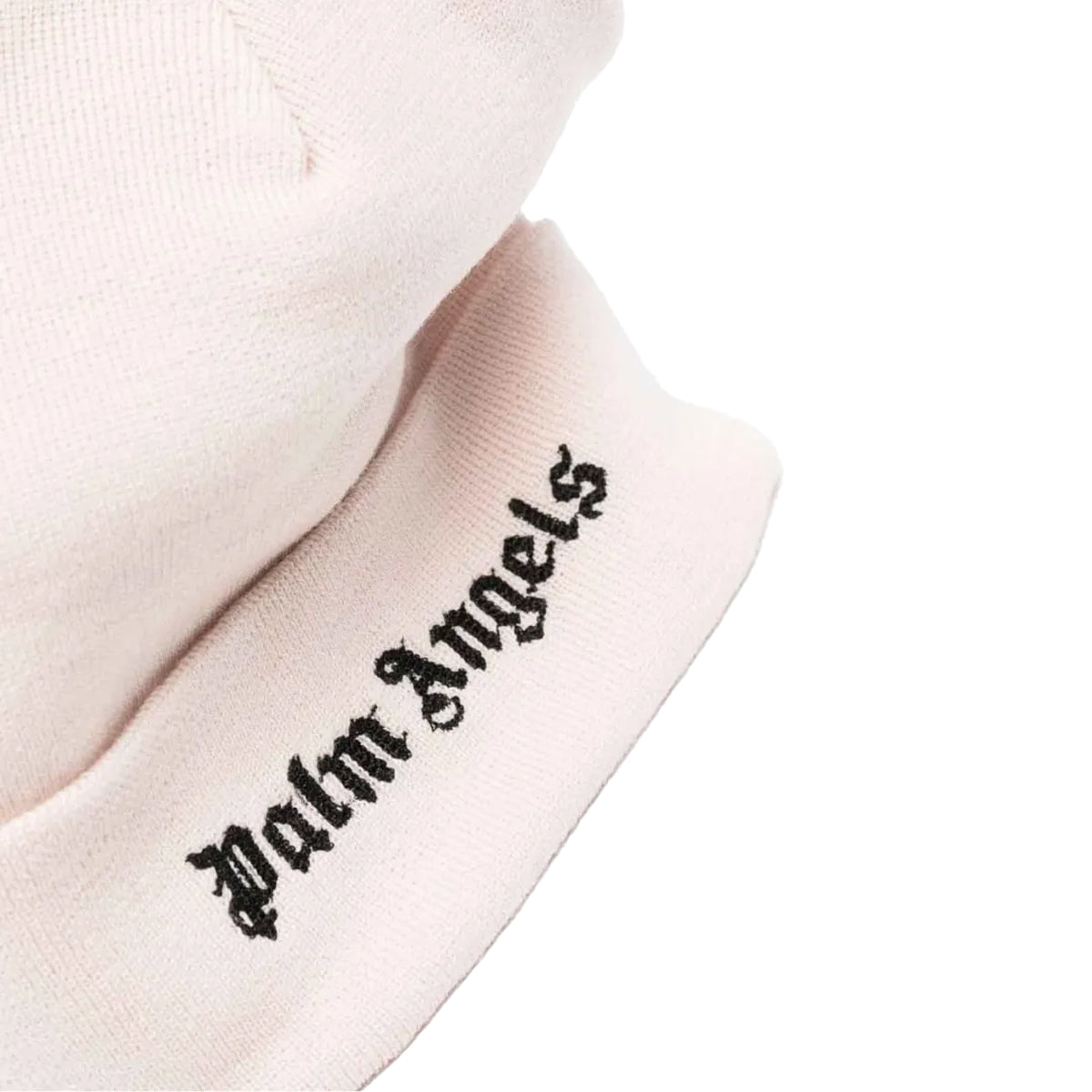 Beige - Side - Palm Angels Logo Fine Knit Beanie
