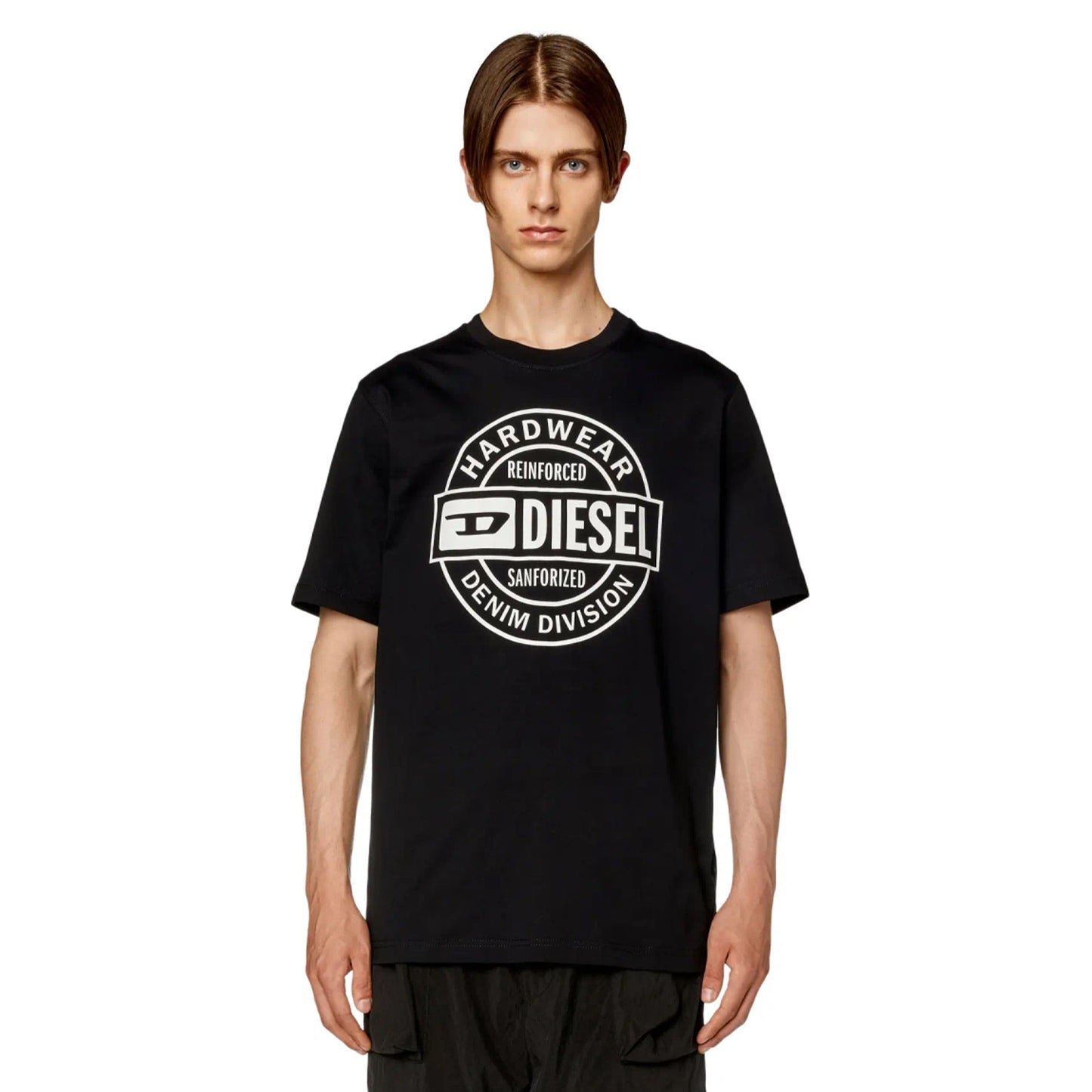 Black Caviar - Side - Diesel Mens Hardware Circle Logo T-Shirt