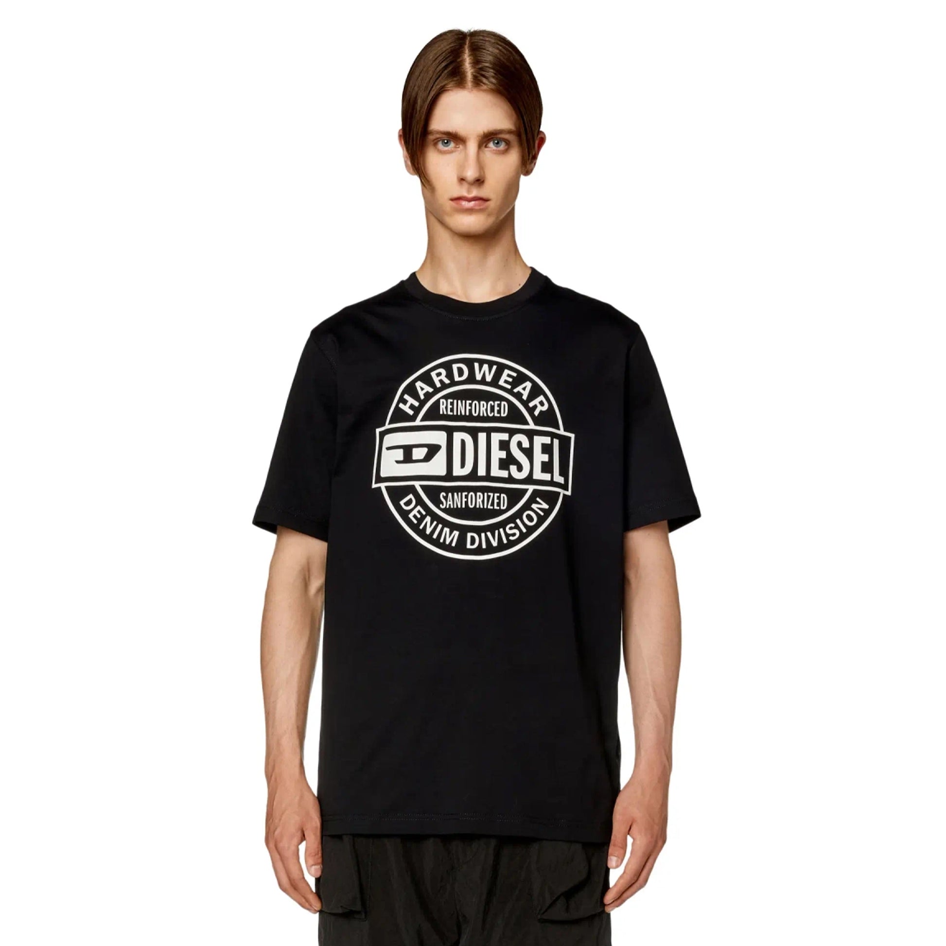Black Caviar - Side - Diesel Mens Hardware Circle Logo T-Shirt