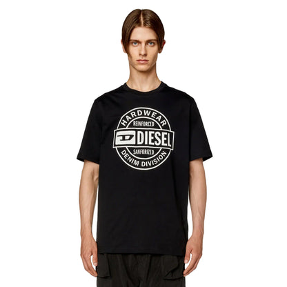 Black Caviar - Side - Diesel Mens Hardware Circle Logo T-Shirt