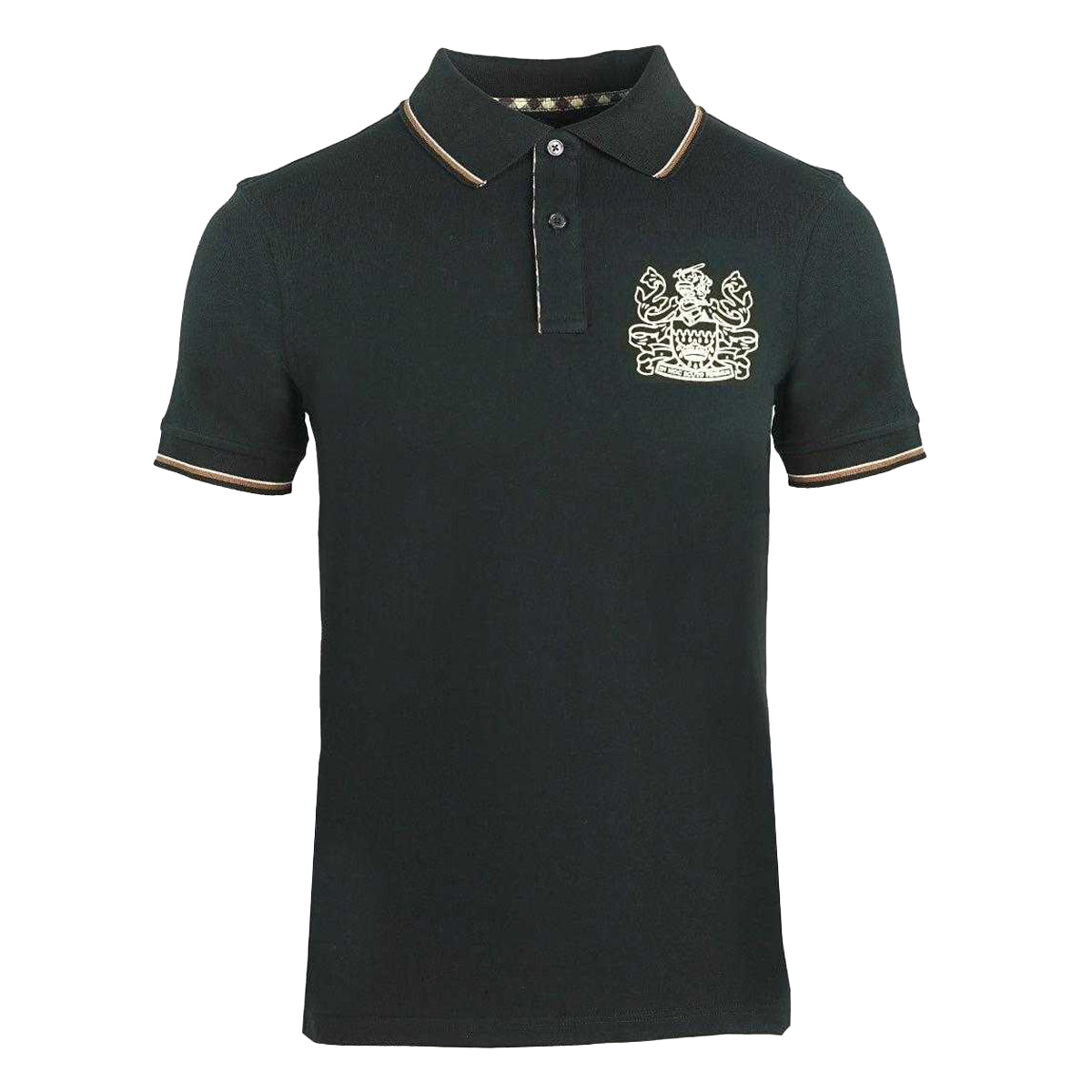 Black - Front - Aquascutum Unisex Adult Aldis Crest Polo Shirt