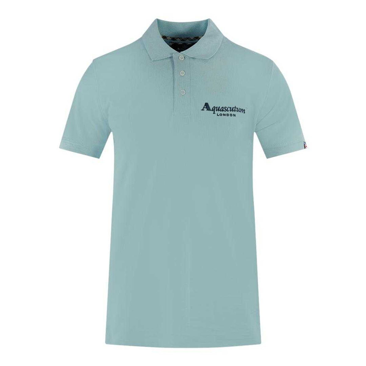 Light Blue - Front - Aquascutum Unisex Adult London Classic Polo Shirt