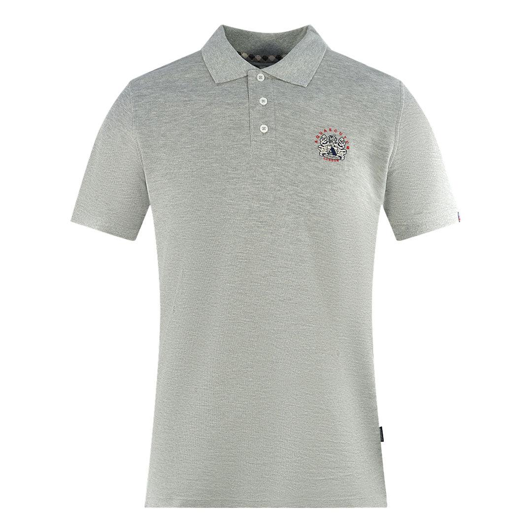 Grey - Front - Aquascutum Unisex Adult London Crest Polo Shirt
