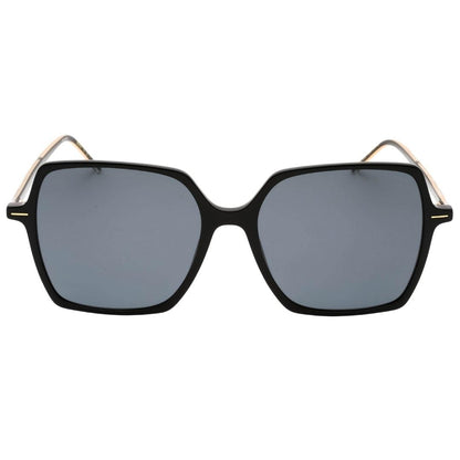 Black-Gold-Grey - Front - Hugo Boss Mens Square Sunglasses