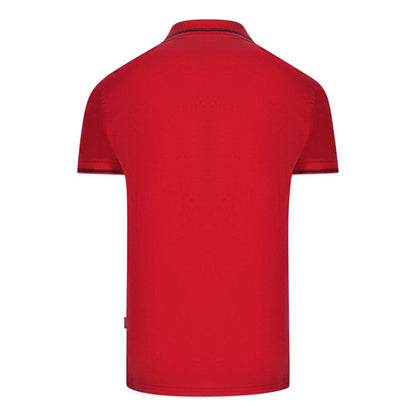 Dark Red - Back - Aquascutum Unisex Adult Aldis Tipped Polo Shirt