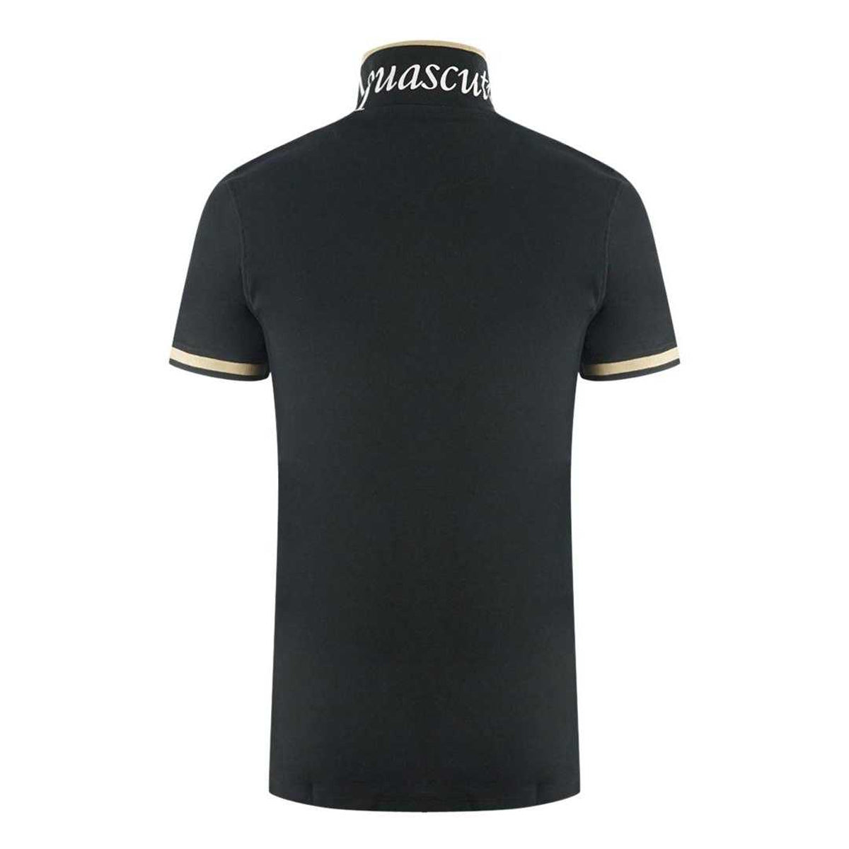 Black - Side - Aquascutum Unisex Adult Aldis Tipped Polo Shirt