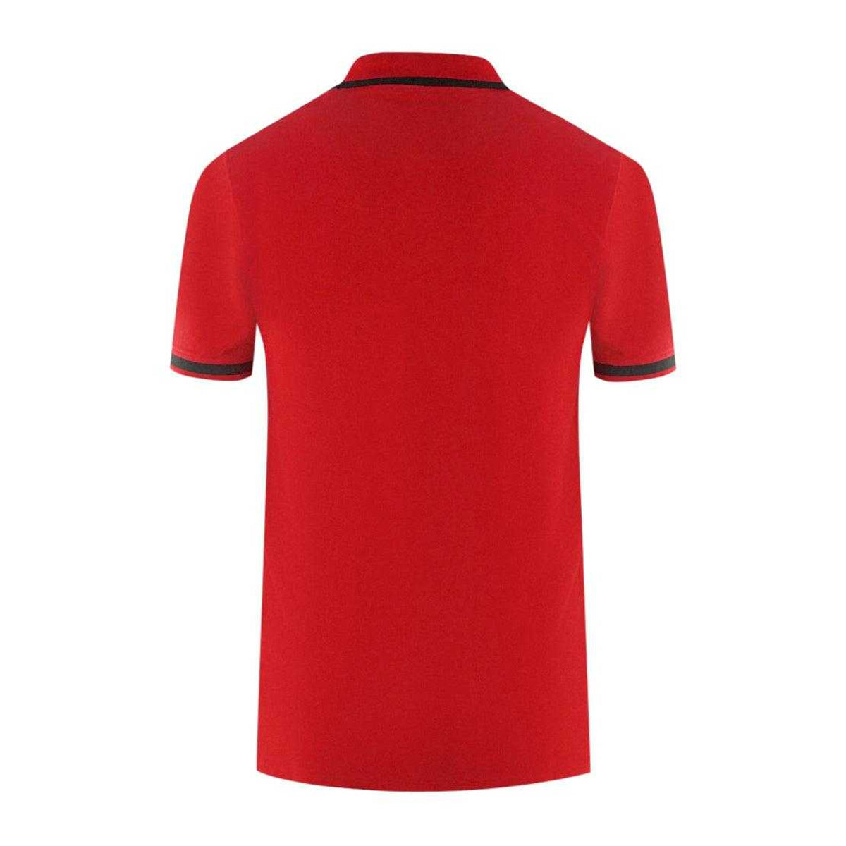 Red - Back - Aquascutum Unisex Adult Aldis Tipped Polo Shirt