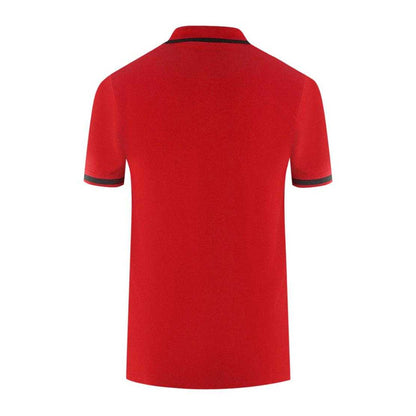 Red - Back - Aquascutum Unisex Adult Aldis Tipped Polo Shirt