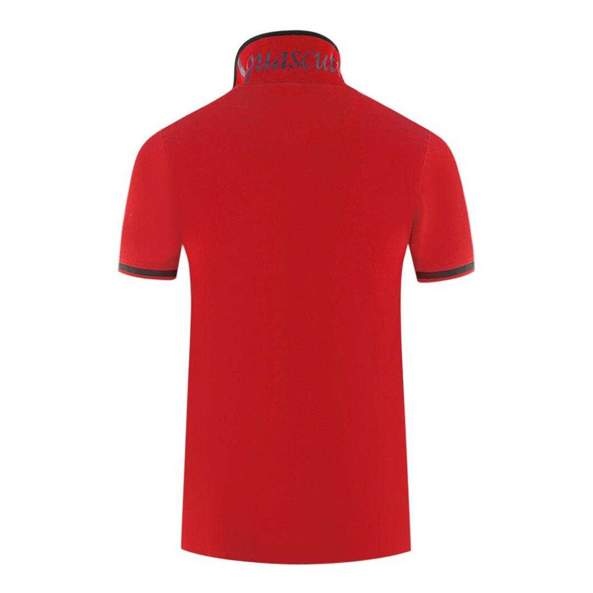 Red - Side - Aquascutum Unisex Adult Aldis Tipped Polo Shirt