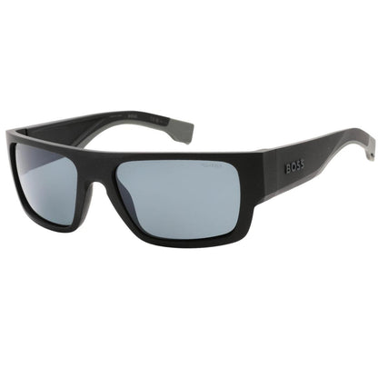 Matt Black-Grey - Back - Hugo Boss Mens Rectangular Sunglasses