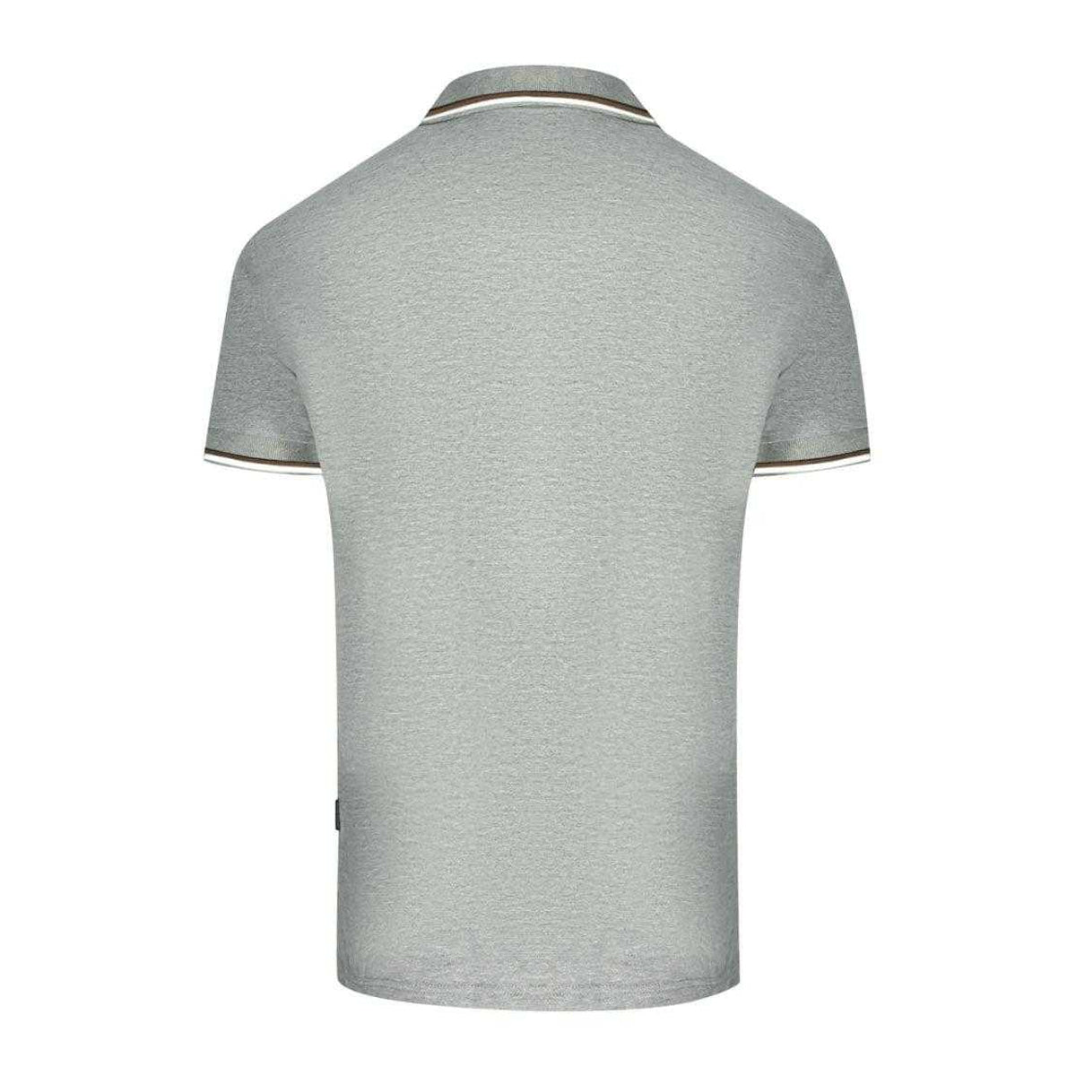 Grey - Back - Aquascutum Unisex Adult London Tipped Polo Shirt