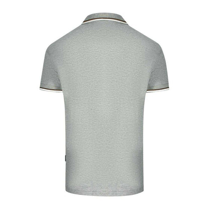 Grey - Back - Aquascutum Unisex Adult London Tipped Polo Shirt