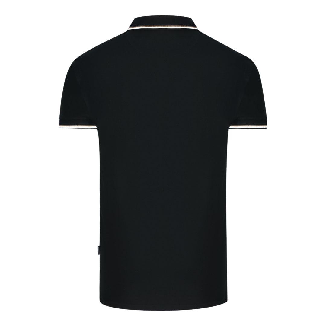 Black - Back - Aquascutum Unisex Adult London Tipped Polo Shirt