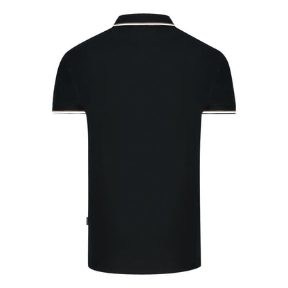 Black - Back - Aquascutum Unisex Adult London Tipped Polo Shirt