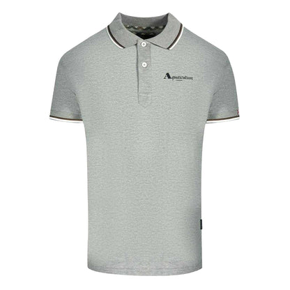 Grey - Front - Aquascutum Unisex Adult London Tipped Polo Shirt