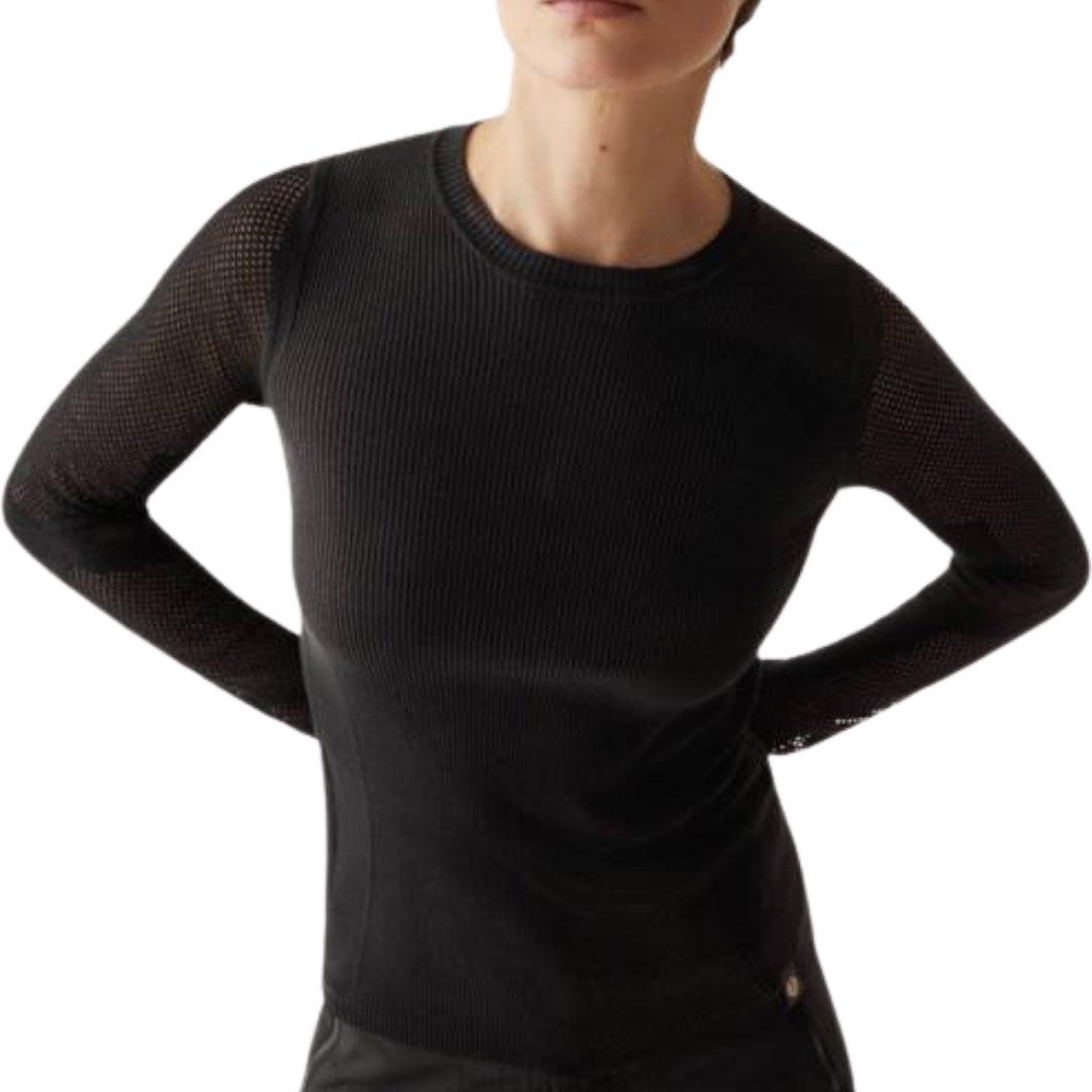 Black - Side - Belstaff Unisex Adult Kai Crew Neck Long-Sleeved T-Shirt