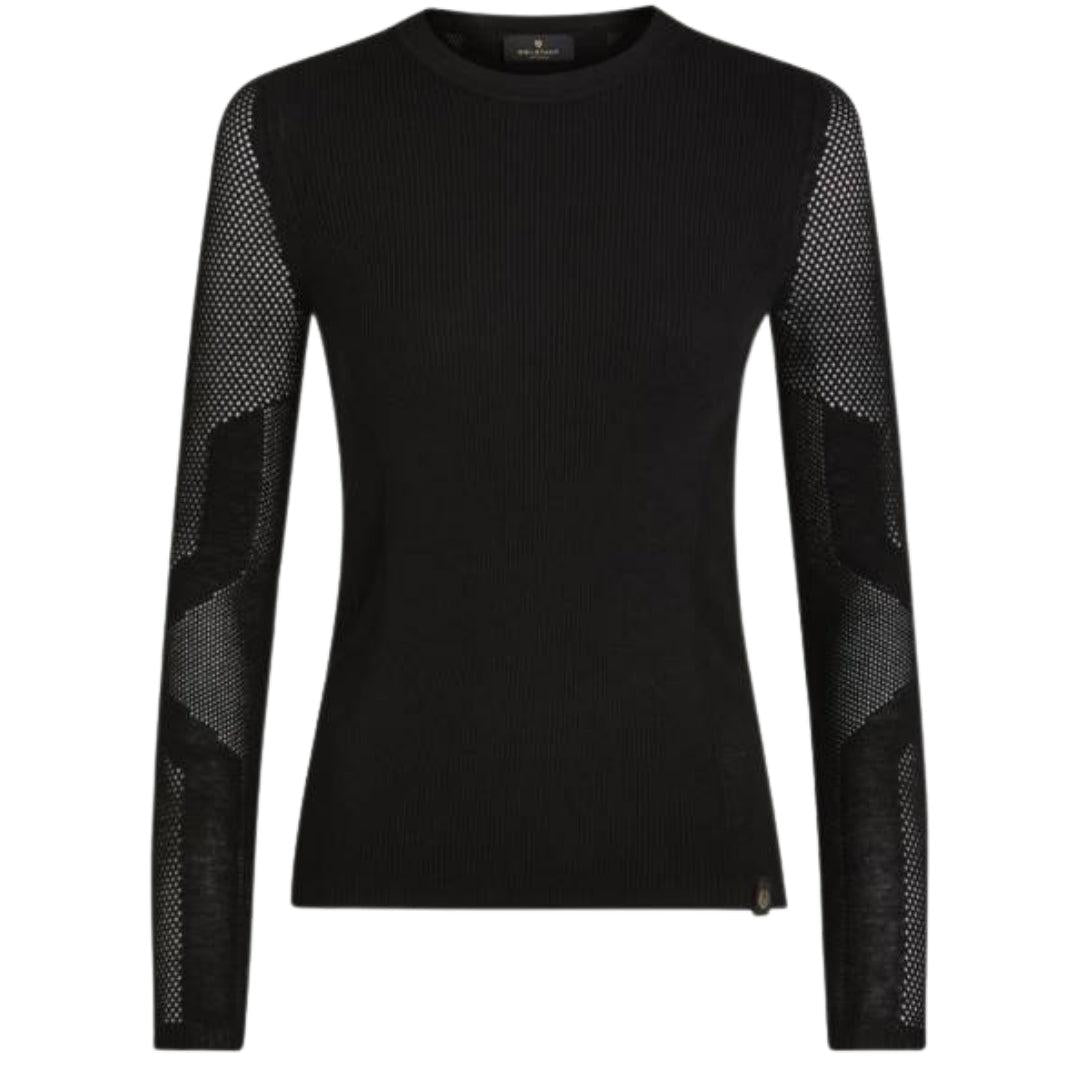 Black - Front - Belstaff Unisex Adult Kai Crew Neck Long-Sleeved T-Shirt