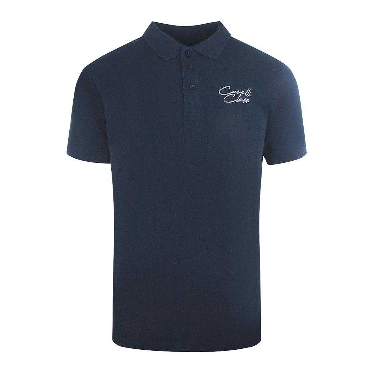 Navy - Front - Cavalli Class Unisex Adult Signature Logo Polo Shirt