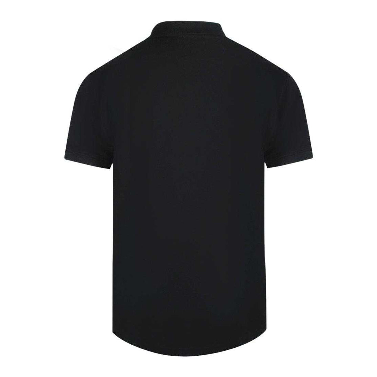 Black - Back - Cavalli Class Unisex Adult Vibrant Floral Logo Polo Shirt