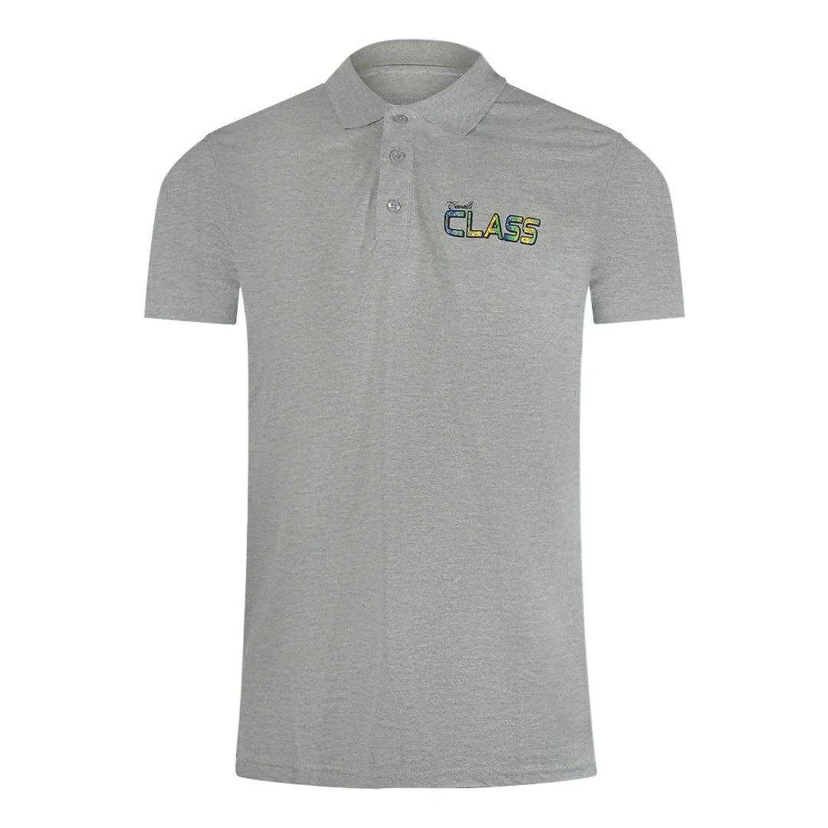 Grey - Front - Cavalli Class Unisex Adult Vibrant Floral Logo Polo Shirt