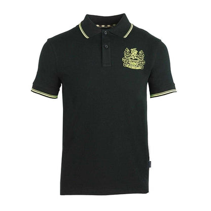 Black-Yellow - Front - Aquascutum Unisex Adult Crest Polo Shirt