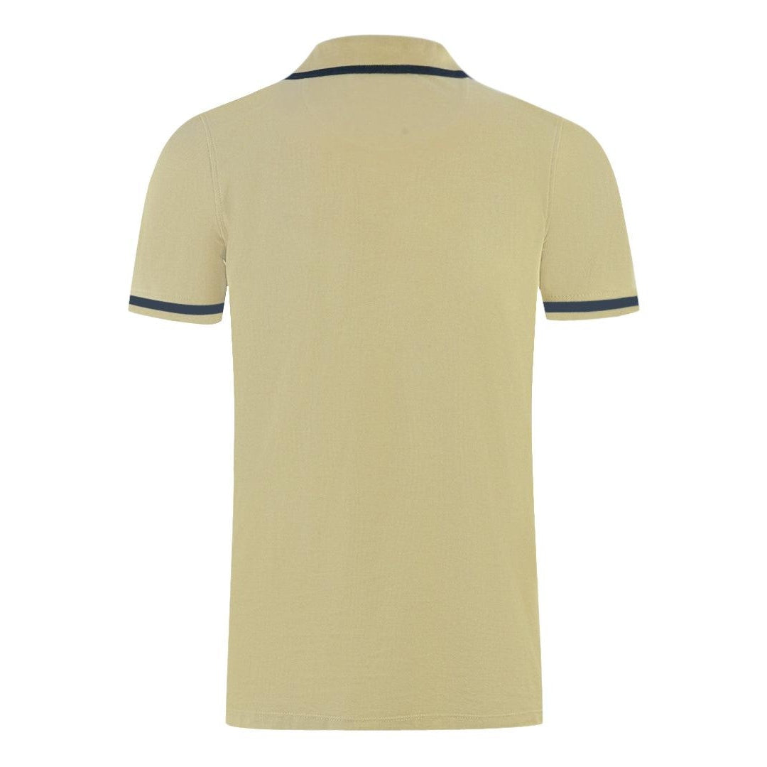 Beige - Back - Aquascutum Unisex Adult AQ 1851 Embroidered Tipped Polo Shirt