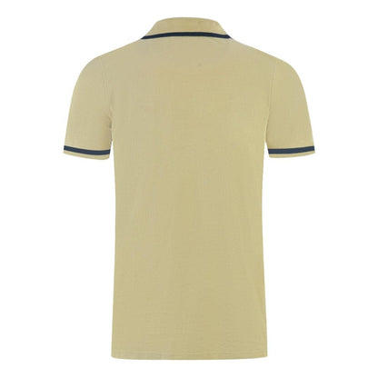 Beige - Back - Aquascutum Unisex Adult AQ 1851 Embroidered Tipped Polo Shirt