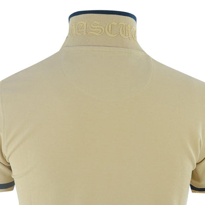 Beige - Side - Aquascutum Unisex Adult AQ 1851 Embroidered Tipped Polo Shirt