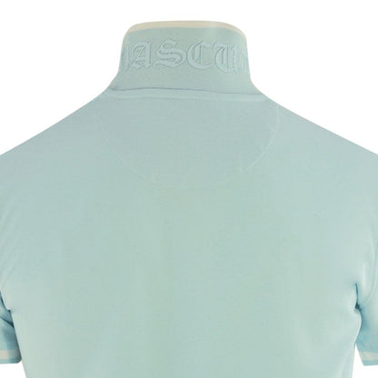 Blue - Side - Aquascutum Unisex Adult AQ 1851 Embroidered Tipped Polo Shirt