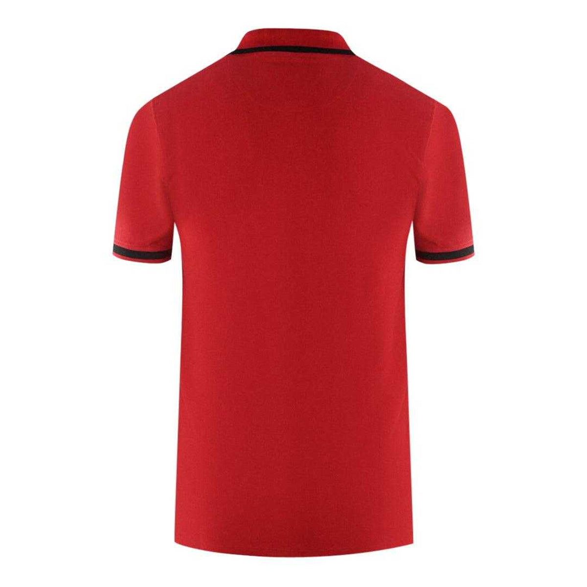 Red - Back - Aquascutum Unisex Adult AQ 1851 Embroidered Tipped Polo Shirt