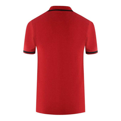 Red - Back - Aquascutum Unisex Adult AQ 1851 Embroidered Tipped Polo Shirt