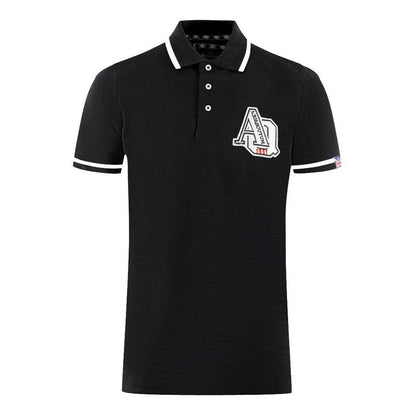 Black - Front - Aquascutum Unisex Adult AQ 1851 Embroidered Tipped Polo Shirt