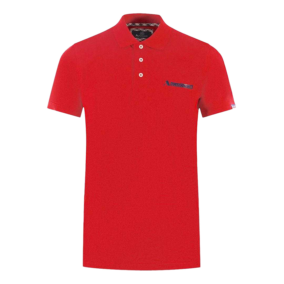 Red - Front - Aquascutum Unisex Adult Boxed Logo Polo Shirt