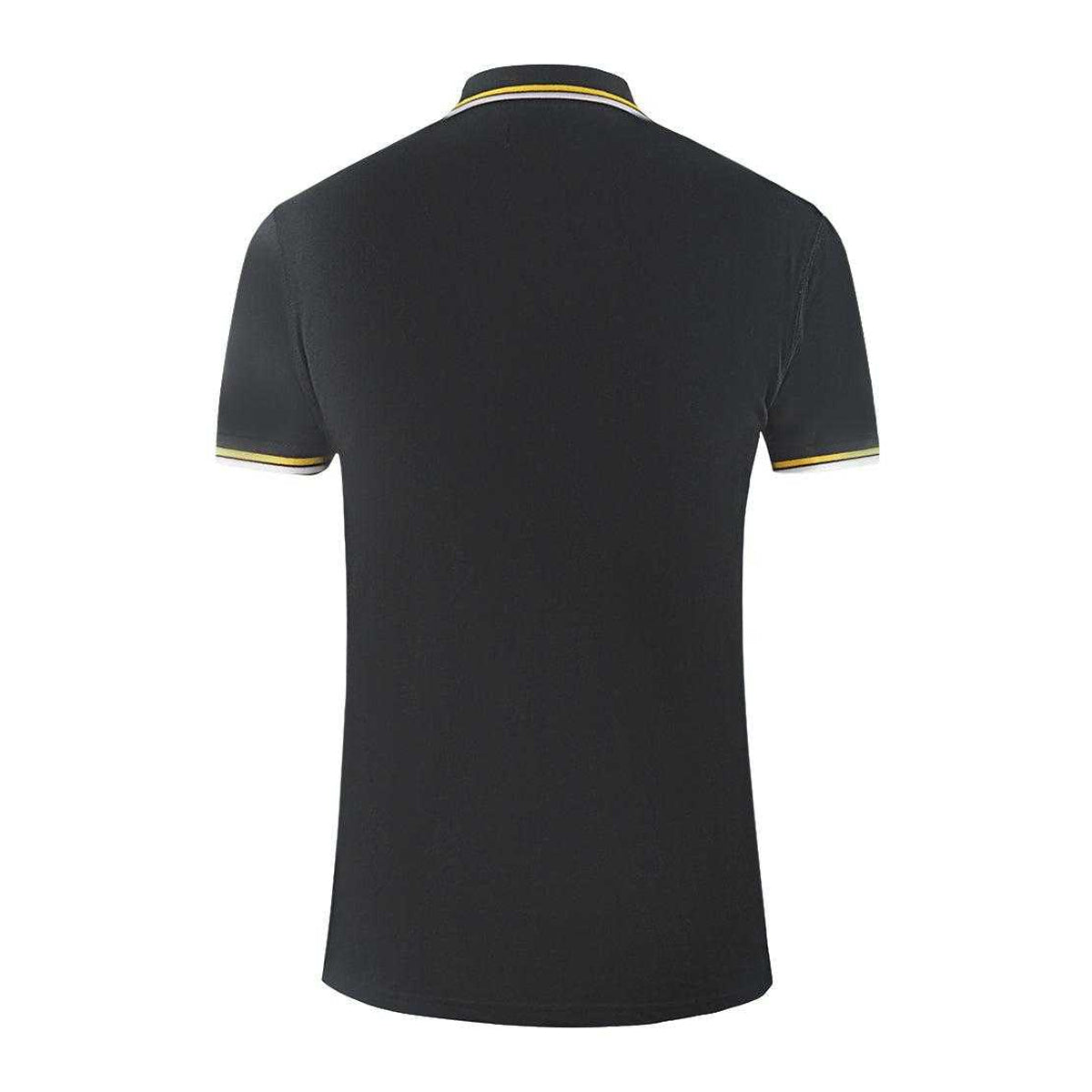 Black - Back - Aquascutum Unisex Adult Double Tipped Collar Logo Polo Shirt