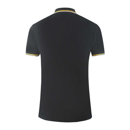 Black - Back - Aquascutum Unisex Adult Double Tipped Collar Logo Polo Shirt